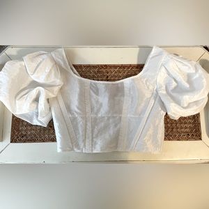 Puff Sleeve cropped TopShop top